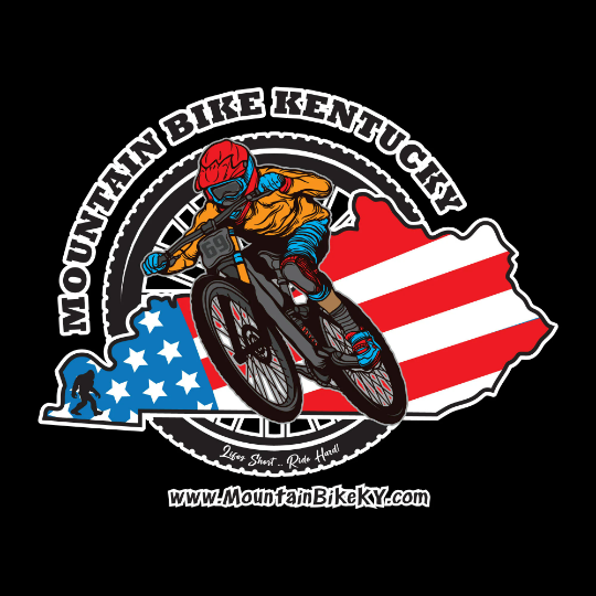 Mountain Bike Kentucky Flag Black Tee