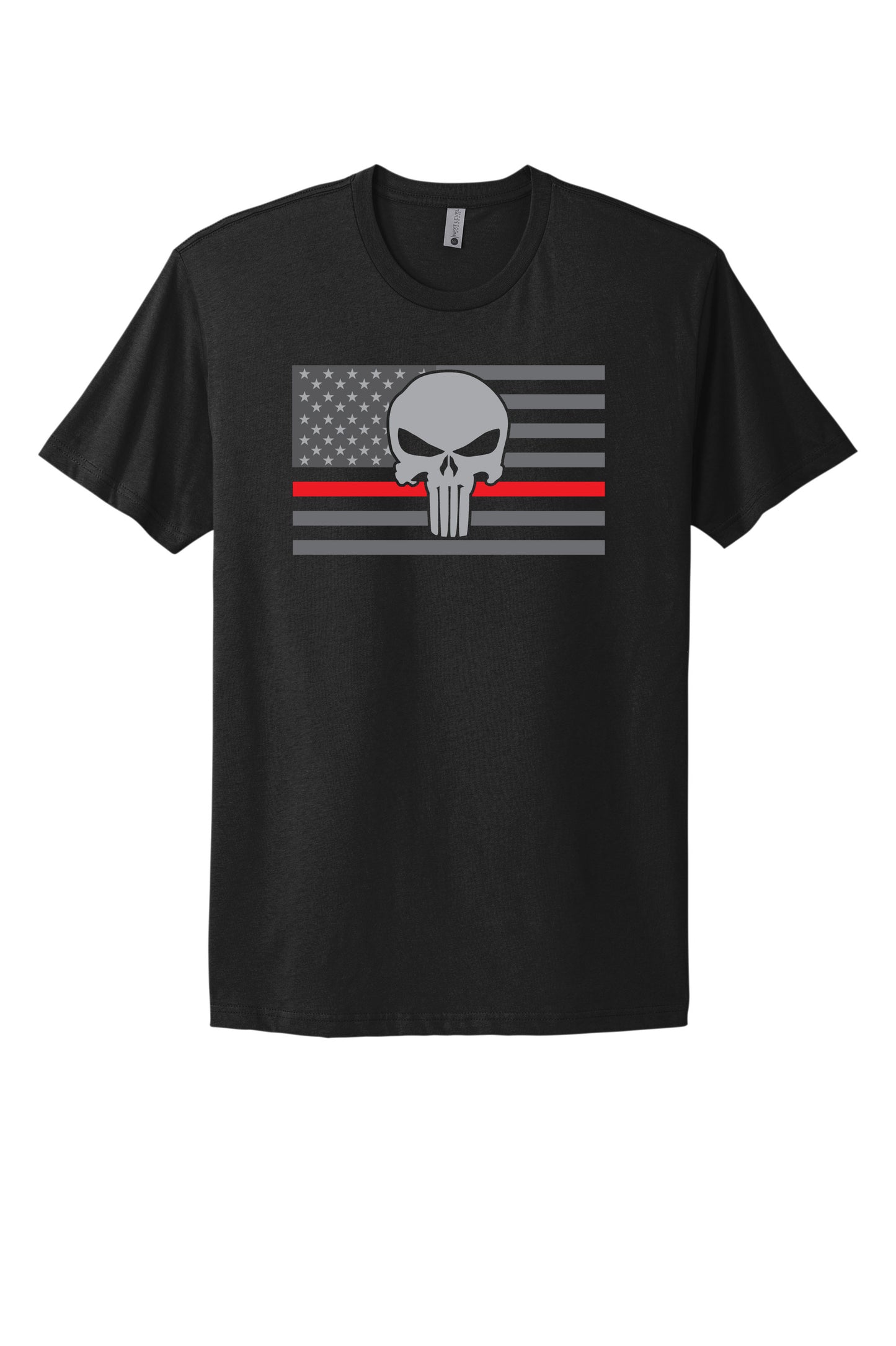 Punisher Flag Fire Fighter Black Tee