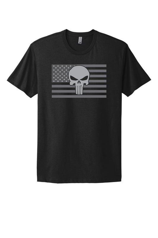 Punisher Gray Flag Black Tee